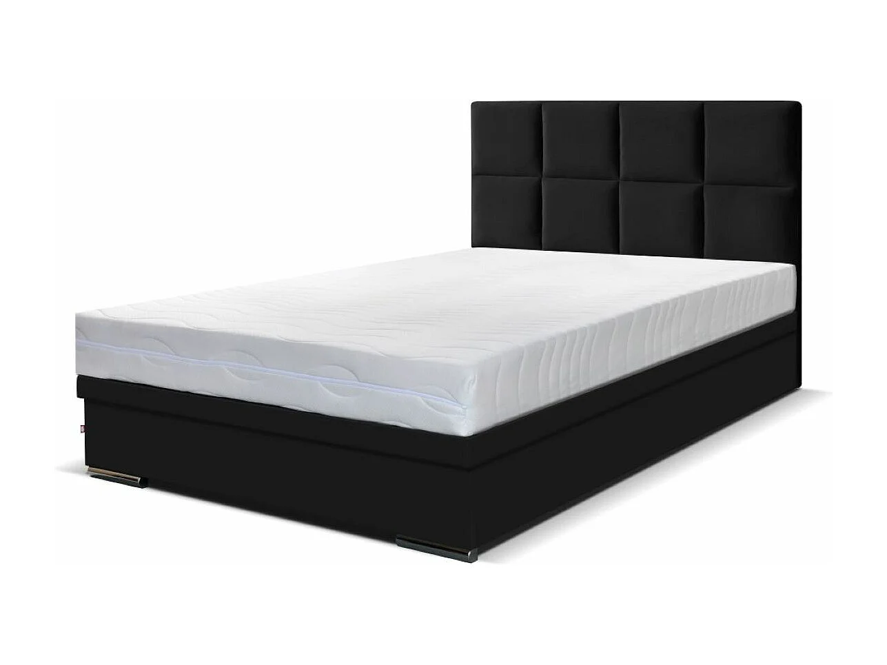 Boxspringbett Sizilien mit Bettkasten ohne Matratze Doppelbett, Polsterbett, 120 x 200 cm, schwarz