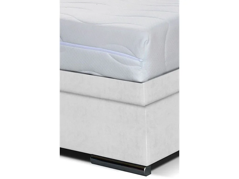Lit à sommier tapissier Venezia avec sommier sans matelas, lit double, lit rembourré 160 x 200 cm, gris
