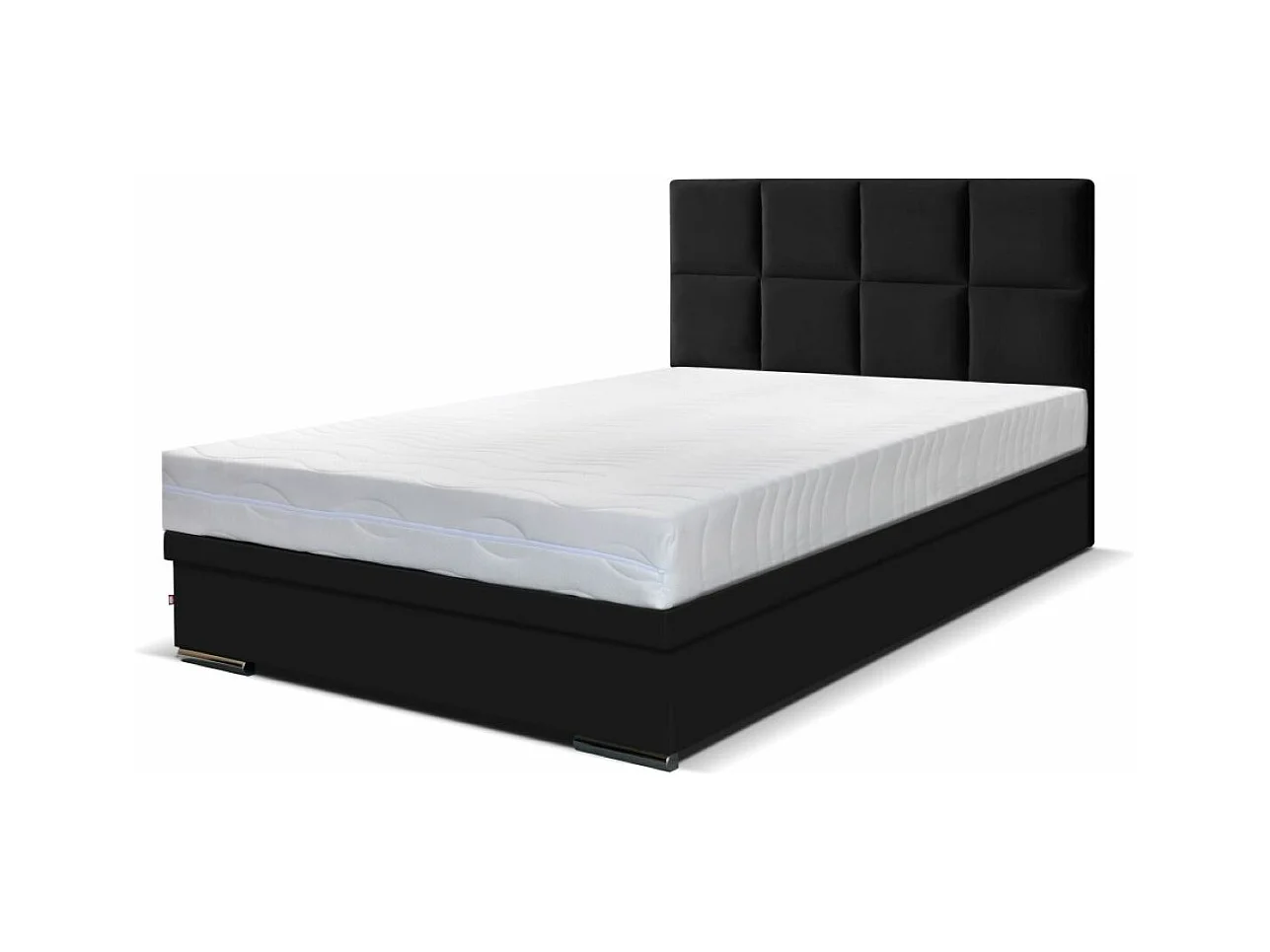 Boxspringbett Sizilien mit Bettkasten ohne Matratze Doppelbett, Polsterbett, 140 x 200 cm, schwarz