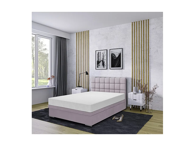 Boxspringbett Venezia mit Bettkasten ohne Matratze Doppelbett, Polsterbett 140 x 200 cm, rosa