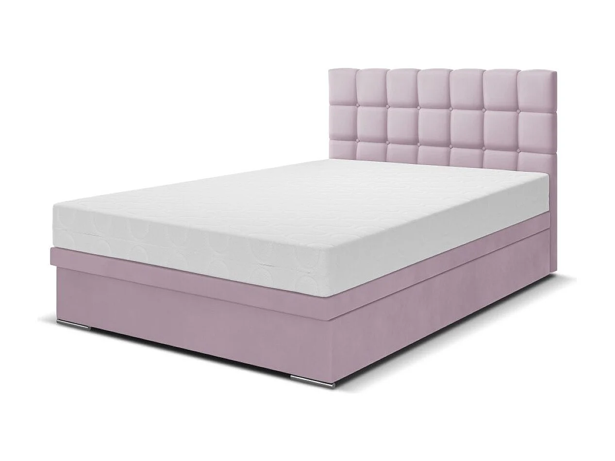 Boxspringbett Venezia mit Bettkasten ohne Matratze Doppelbett, Polsterbett 140 x 200 cm, rosa