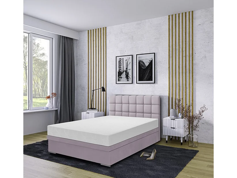 Boxspringbett Venezia mit Bettkasten ohne Matratze Doppelbett, Polsterbett 160 x 200 cm, rosa