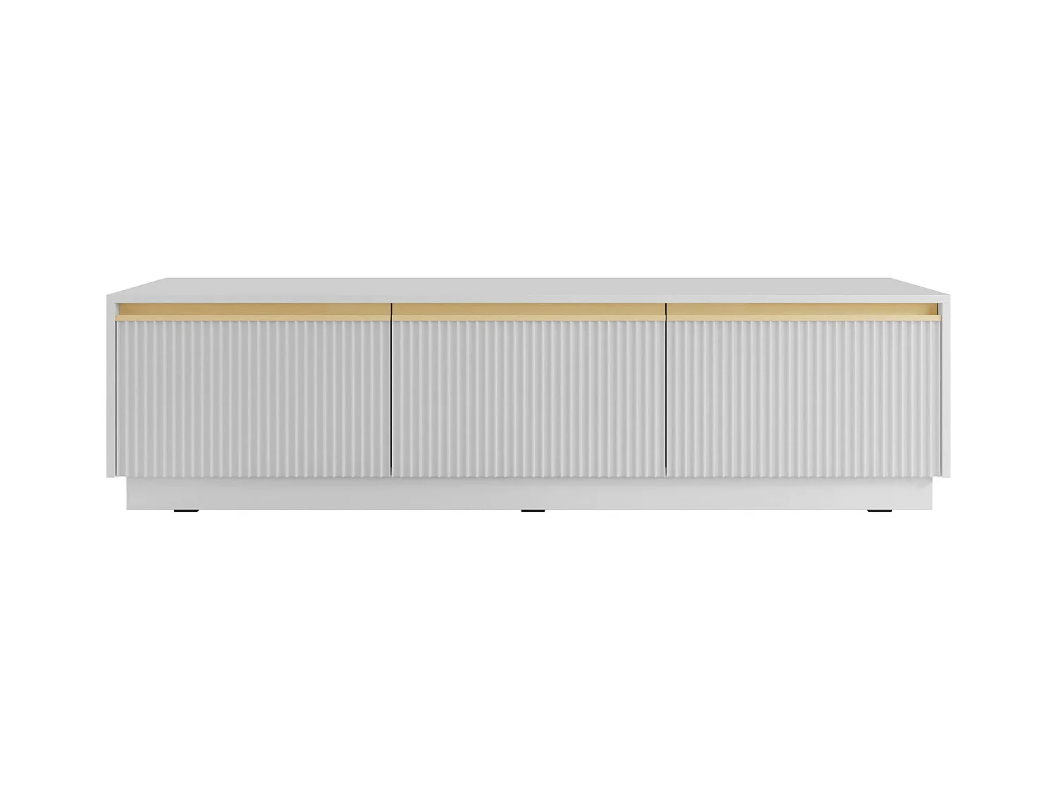 Meuble TV Sorbela 103, Doré|Blanc, 182x42x39cm