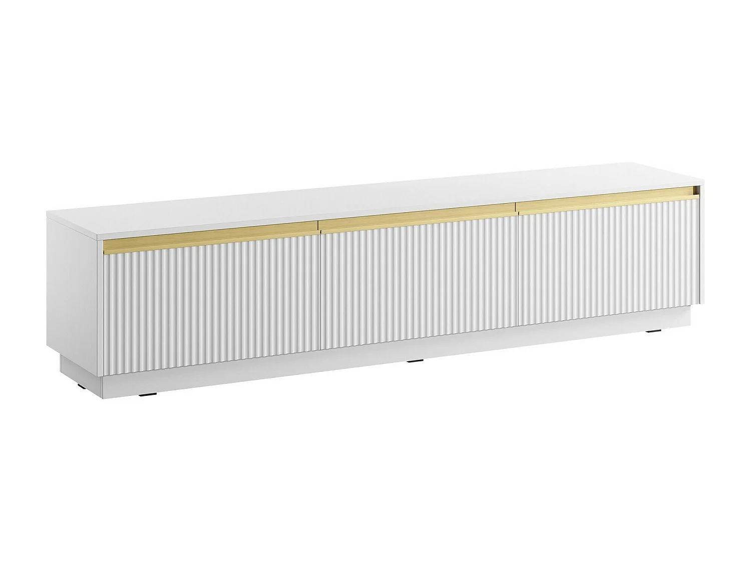 Mobile porta TV Sorbela 103, D'oro|Bianco, 182x42x39cm