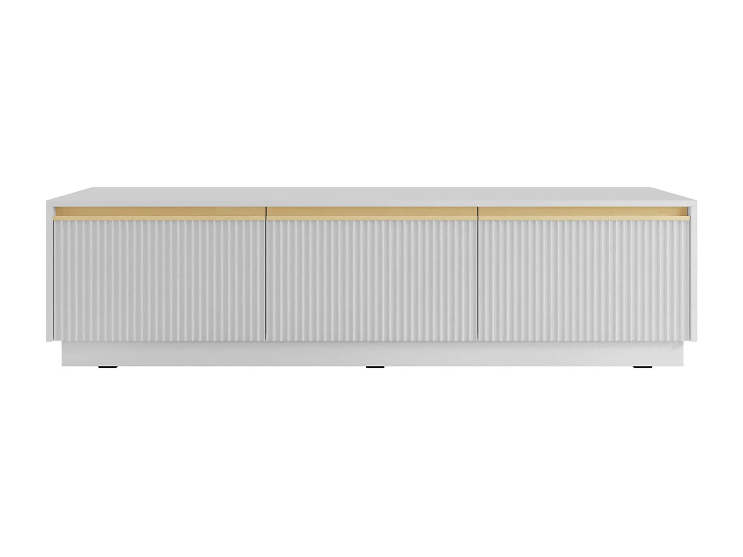 Mobile porta TV Sorbela 103, D'oro|Bianco, 182x42x39cm