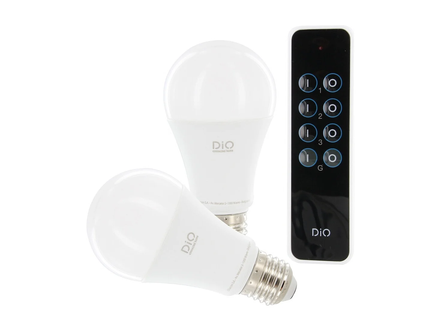 Set de 2 ampoules LED connectées + télécommande - E27 / 60W - DiO