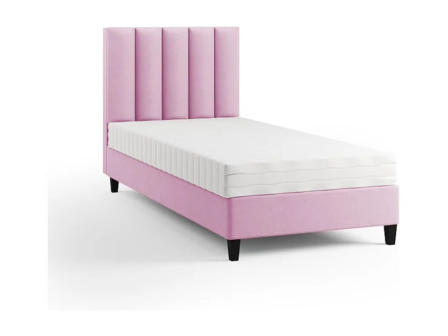 Boxspringbett Polsterbett Einzelbett KONGO ohne Matratze 80 x 200 cm Bett Schlafzimmer Jugendbett Kinderbett Hotelzimmer, rosa