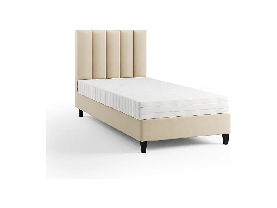 Boxspringbett Polsterbett Einzelbett KONGO ohne Matratze 80 x 200 cm Bett Schlafzimmer Jugendbett Kinderbett Hotelzimmer, beige