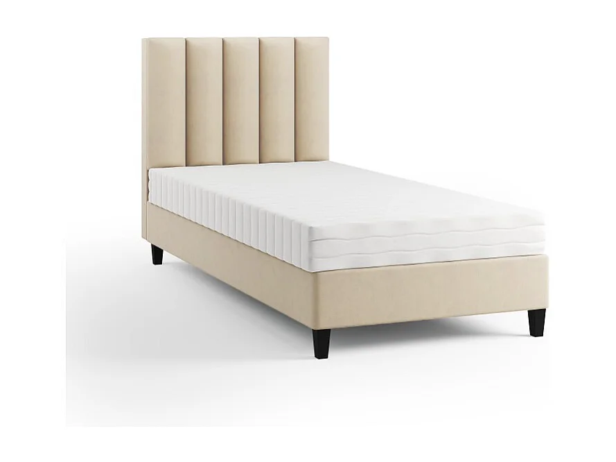 Boxspringbett Polsterbett Einzelbett KONGO ohne Matratze 100 x 200 cm Bett Schlafzimmer Jugendbett Kinderbett Hotelzimmer, beige