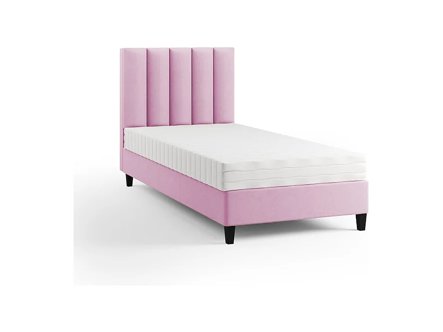 Boxspringbett Polsterbett Einzelbett KONGO ohne Matratze 90 x 200 cm Bett Schlafzimmer Jugendbett Kinderbett Hotelzimmer, rosa