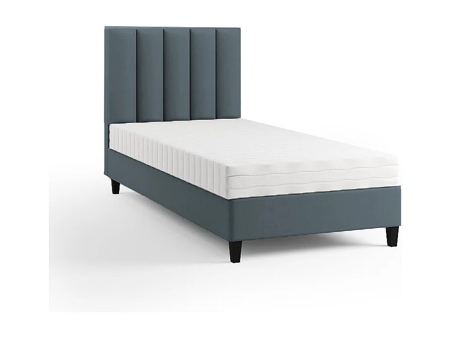 Boxspringbett Polsterbett Einzelbett KONGO ohne Matratze 90 x 200 cm Bett Schlafzimmer Jugendbett Kinderbett Hotelzimmer, dunkelgrau
