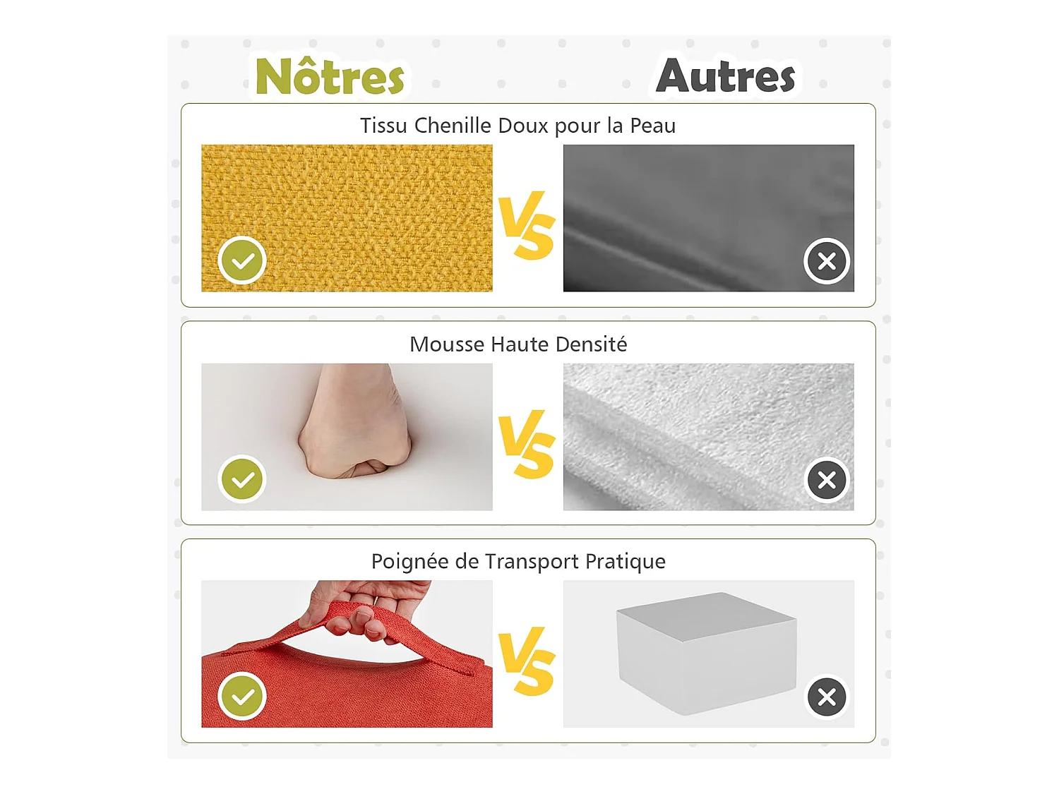 6 PCS Parcours Motricité Bébé en Mousse avec Housse en Tissu Chenille, Module Motricité Bébé avec Fermeture Clair, Jouets Éducatifs pour Ramper (Coloré)