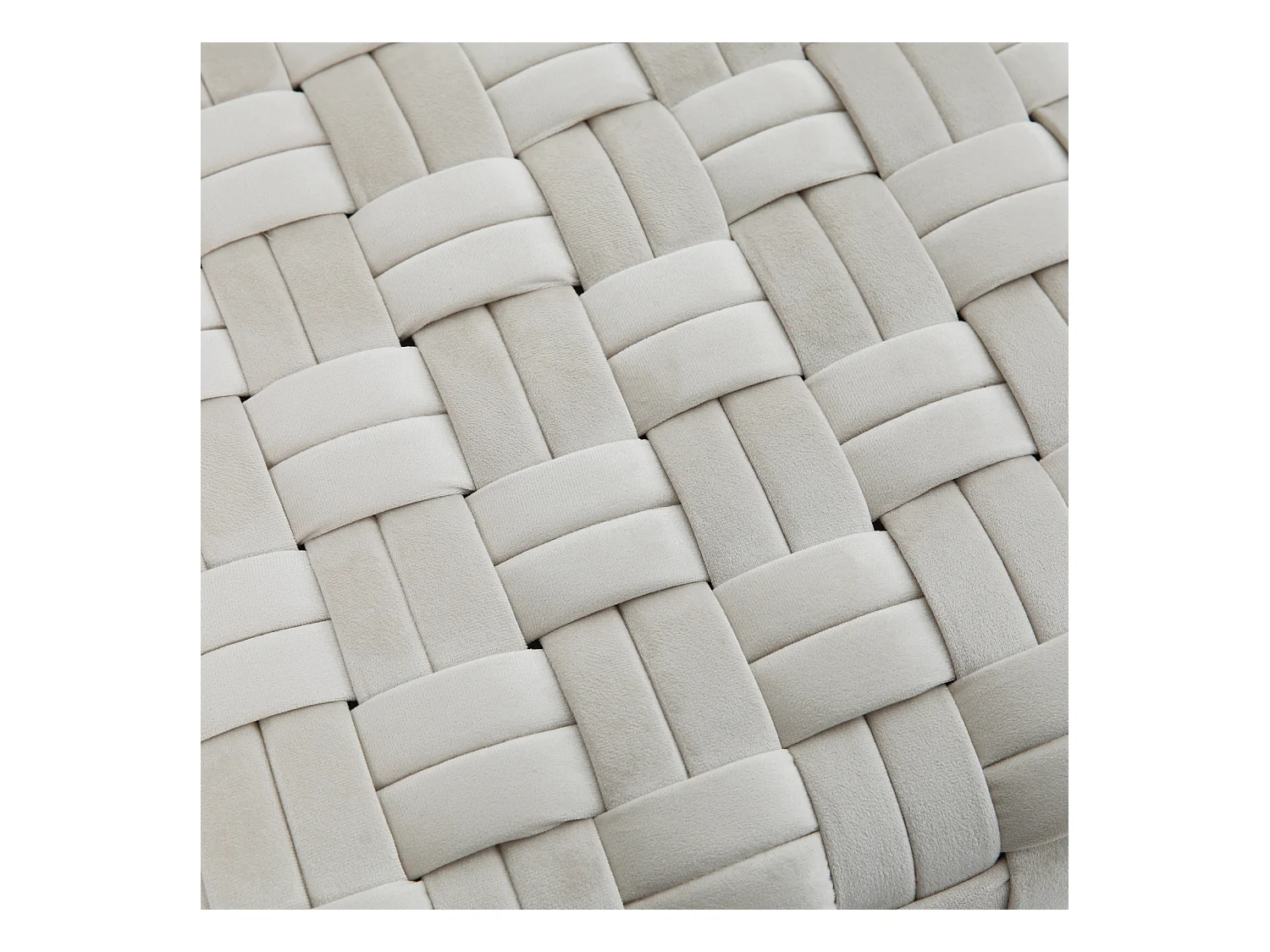 SVITA POPPY tabouret pouf tressé velours beige