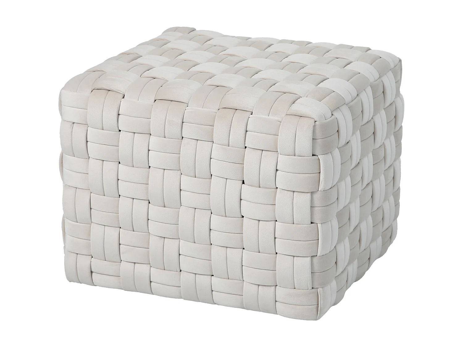 HOCKER POPPY Samt Beige