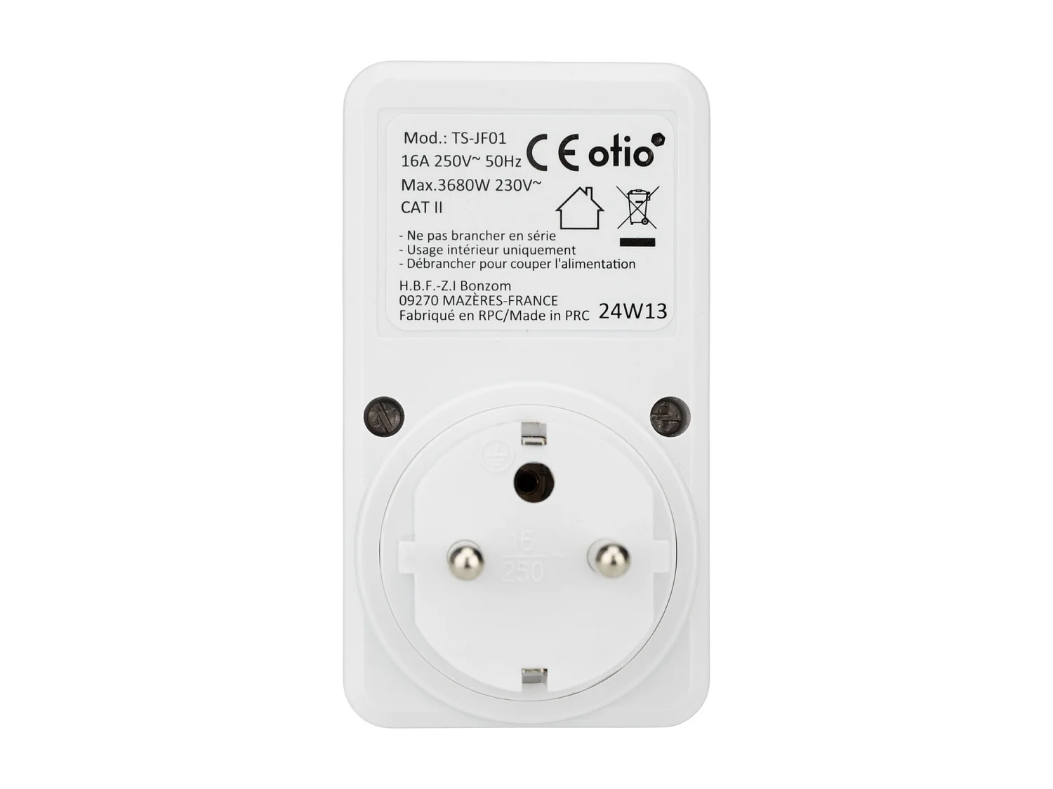 Controlador de consumo elétrico 16A 230V-50Hz Branco - Otio