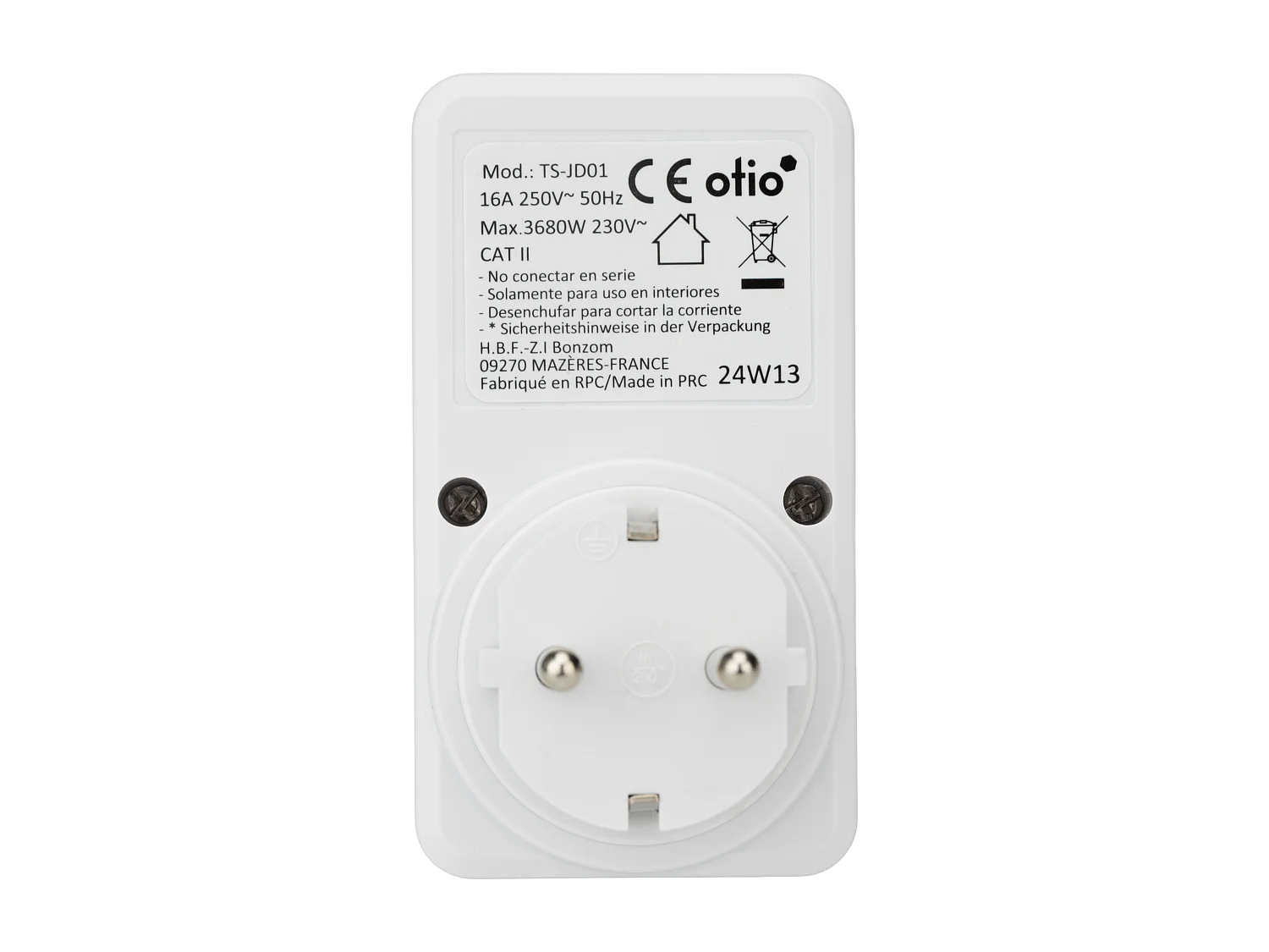 Contrôleur de consommation électrique Schuko - Blanc - Otio