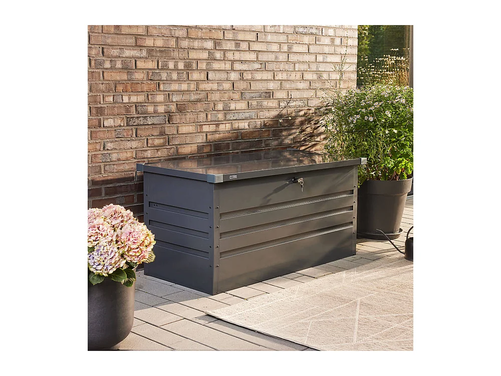 Home Deluxe - Boîte de rangement métallique MEGABOX XL - 126 x 56 cm 400l Anthracite
