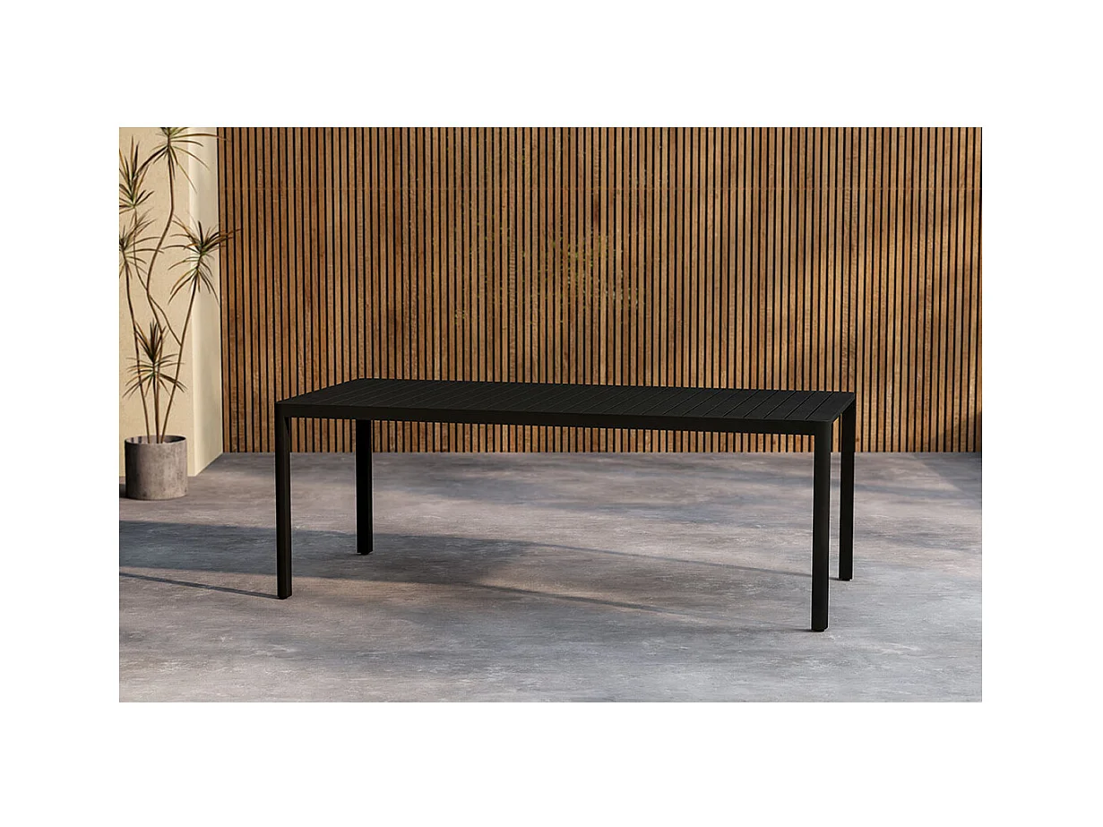 Table de Jardin "Giardini" 200cm Noir