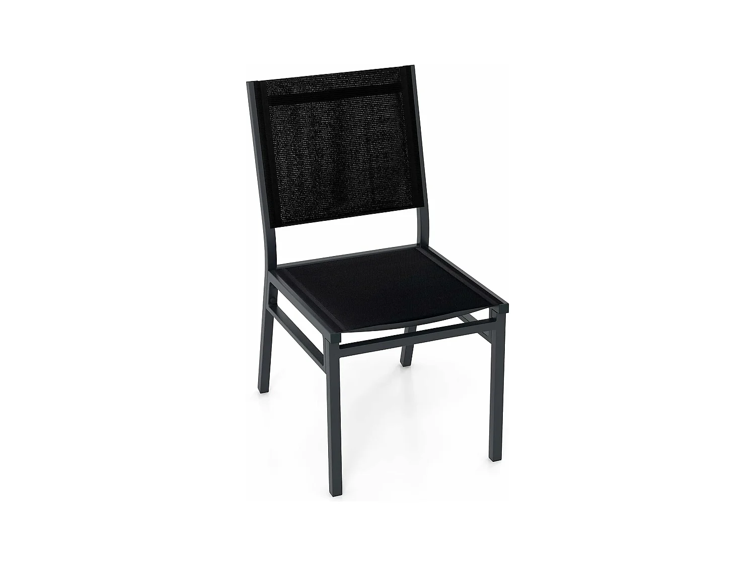 1 Chaise de Jardin Extérieure avec Cadre en Aluminium, Chaise de Terrasse, Chaise de Salle à Manger pour Patio avec Siège et Dossier Respirants, Charge 150 KG (1)