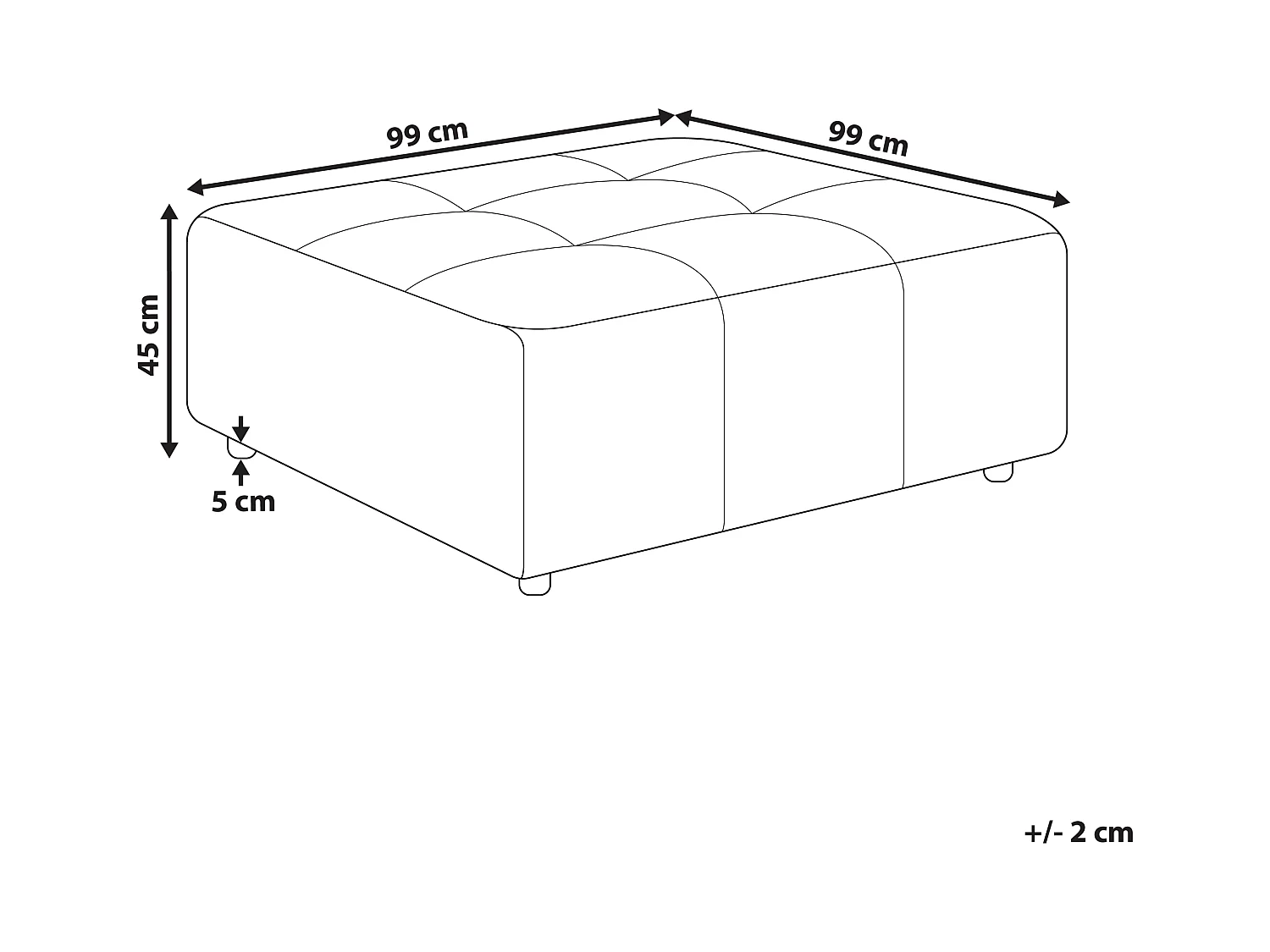 Ottoman INNVIK Tissu Gris clair
