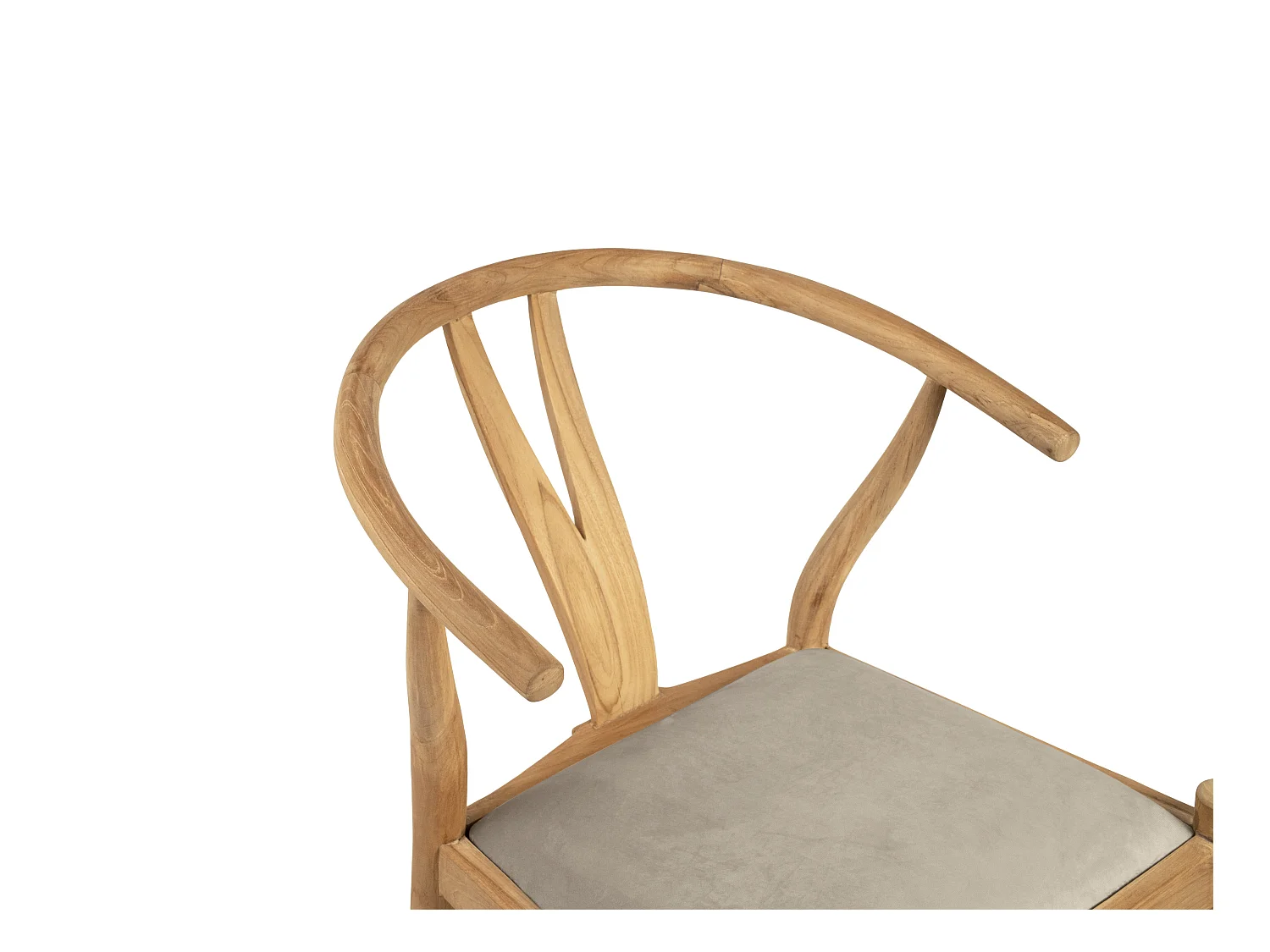 Lot de 2 chaises en teck et tissu - Naturel et Beige - POGIANA