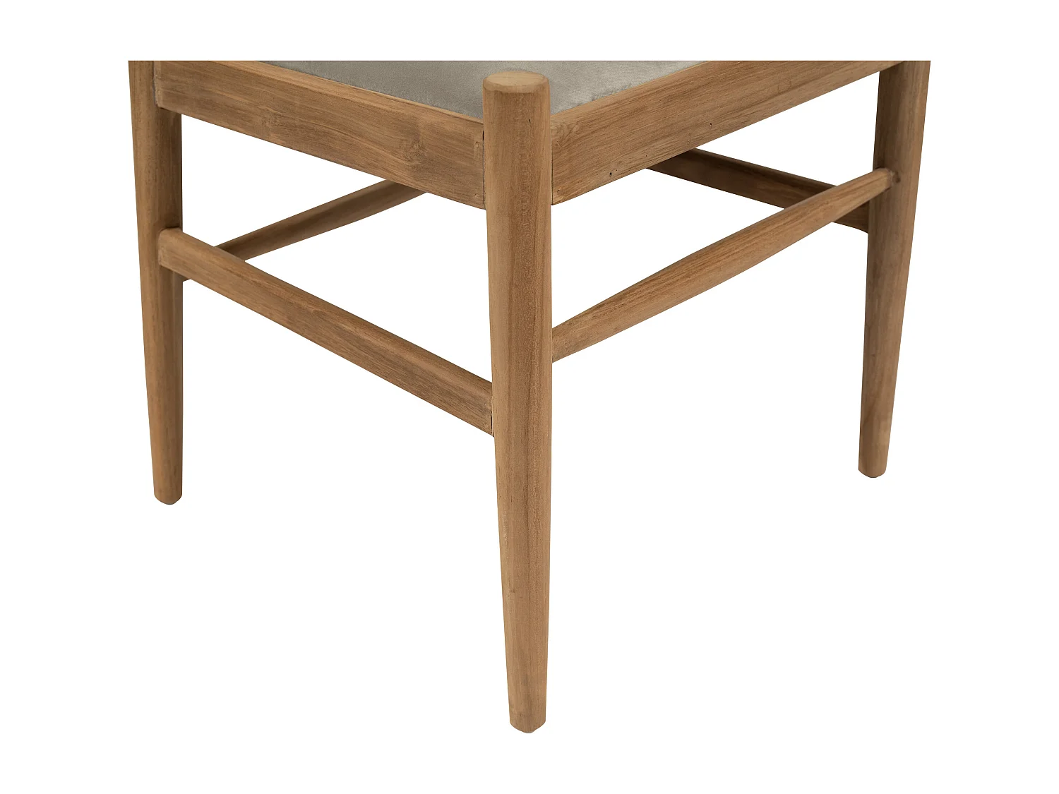 Conjunto de 2 sillas de teca y tela - Natural y Beige - POGIANA