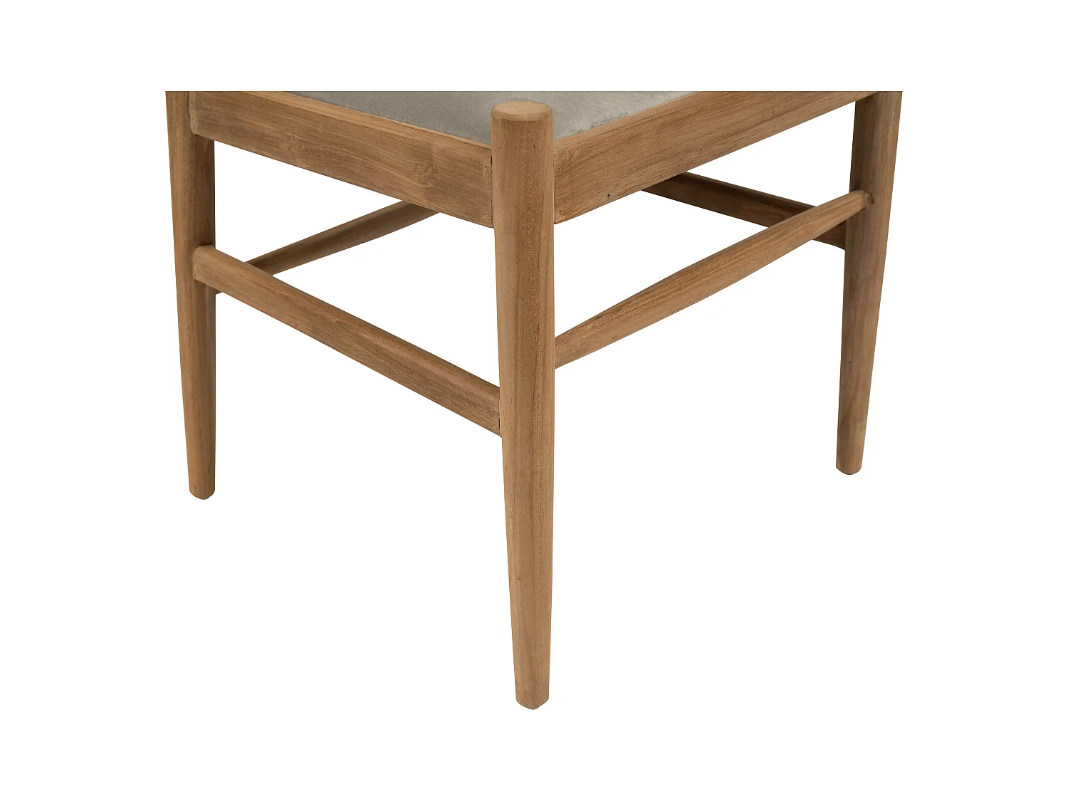 Lot de 6 chaises en teck et tissu - Naturel et Beige - POGIANA