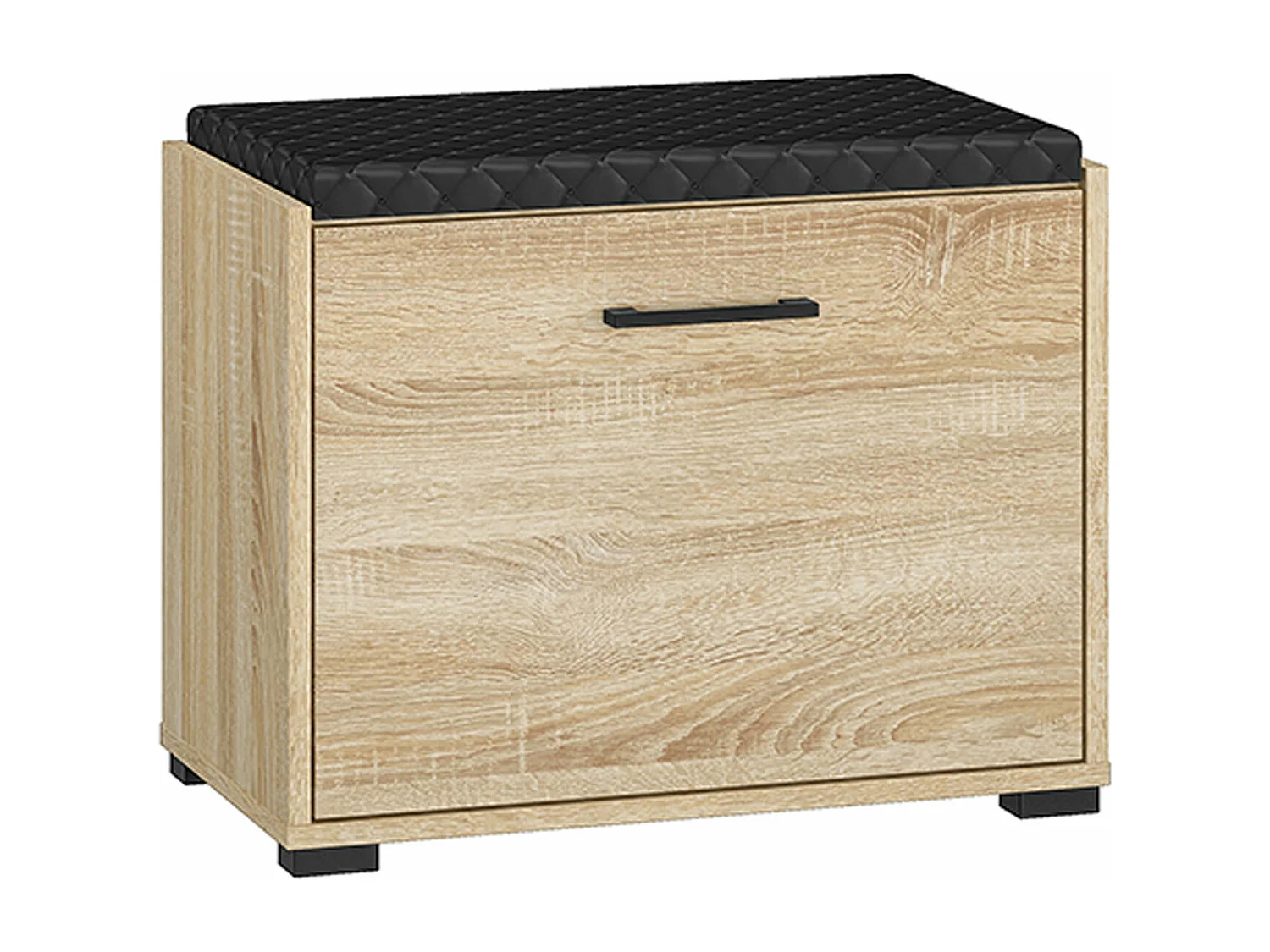 SCHUHBANK Caro Sonoma Eiche hell / schwarz 60 / 34 / 48cm