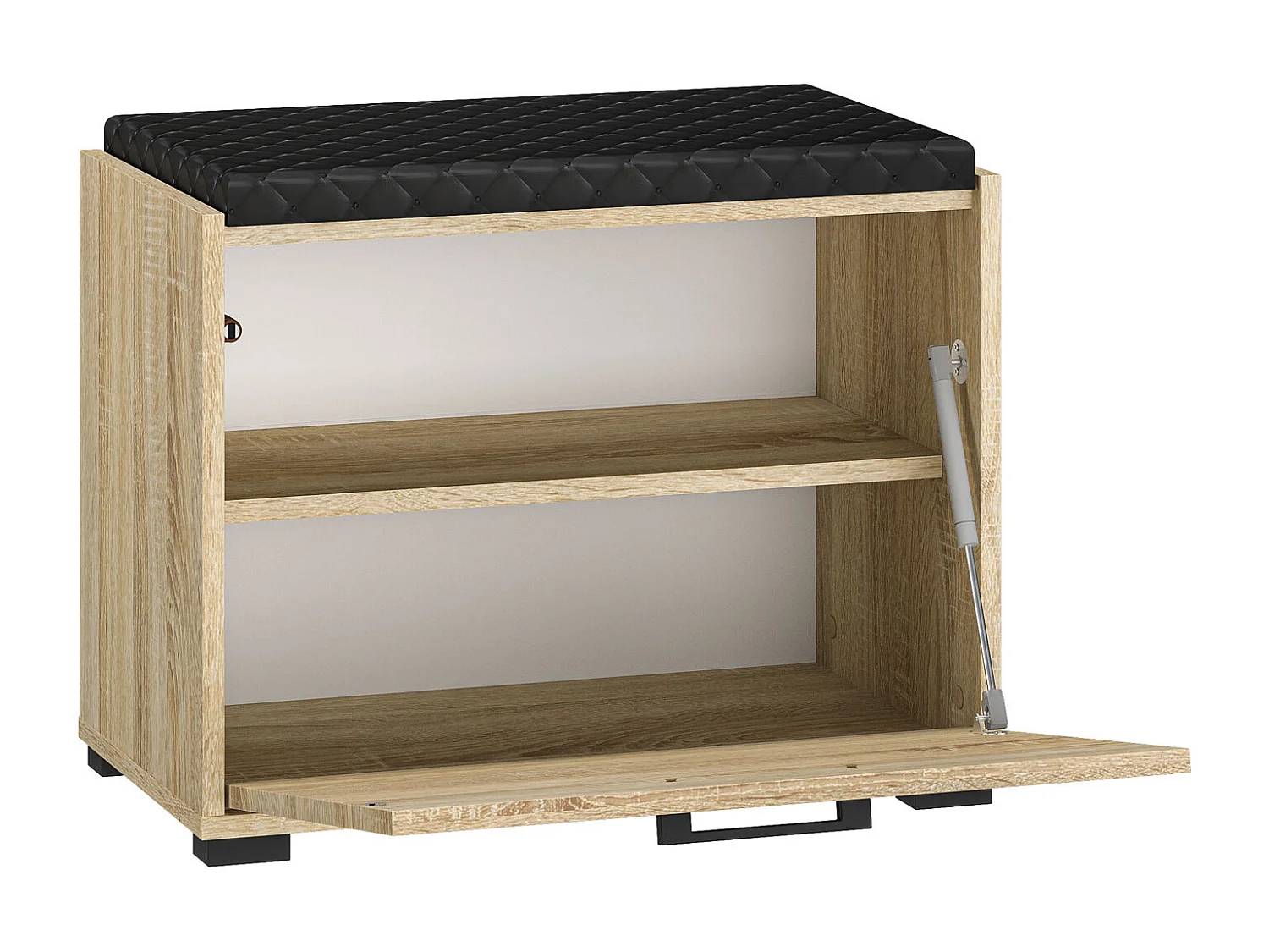 SCHUHBANK Caro Sonoma Eiche hell / schwarz 60 / 34 / 48cm