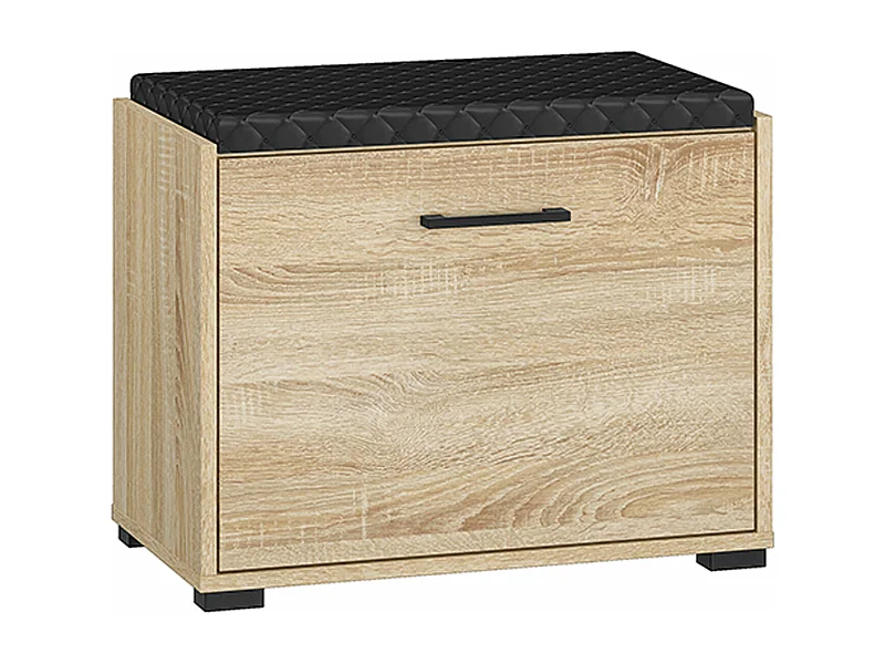 SCHUHBANK Caro Sonoma Eiche hell / schwarz 60 / 34 / 48cm