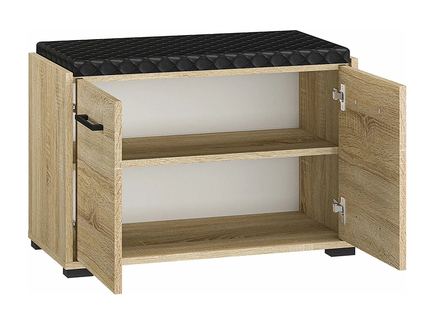 SCHUHBANK Caro Sonoma Eiche hell / schwarz 70 / 34 / 48cm