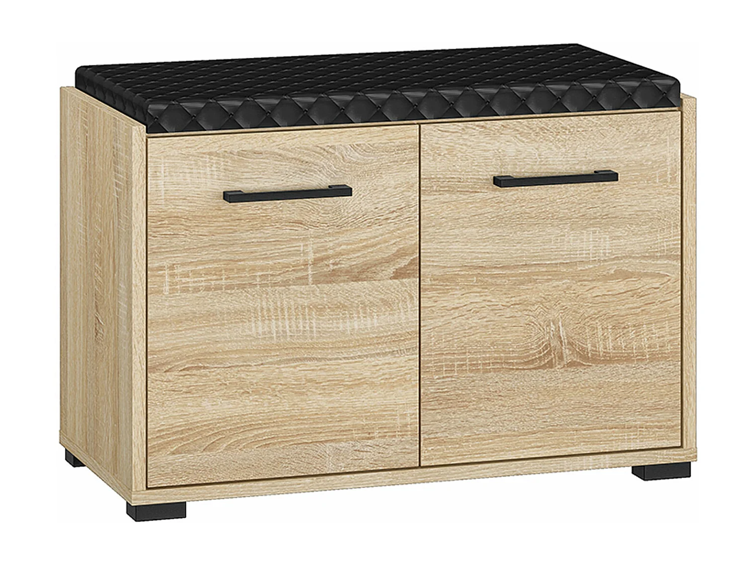 SCHUHBANK Caro Sonoma Eiche hell / schwarz 70 / 34 / 48cm