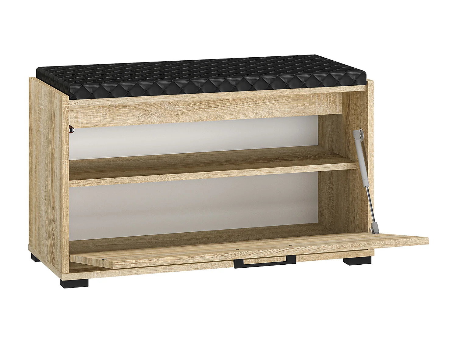 SCHUHBANK Caro Sonoma Eiche hell / schwarz 80 / 34 / 48cm
