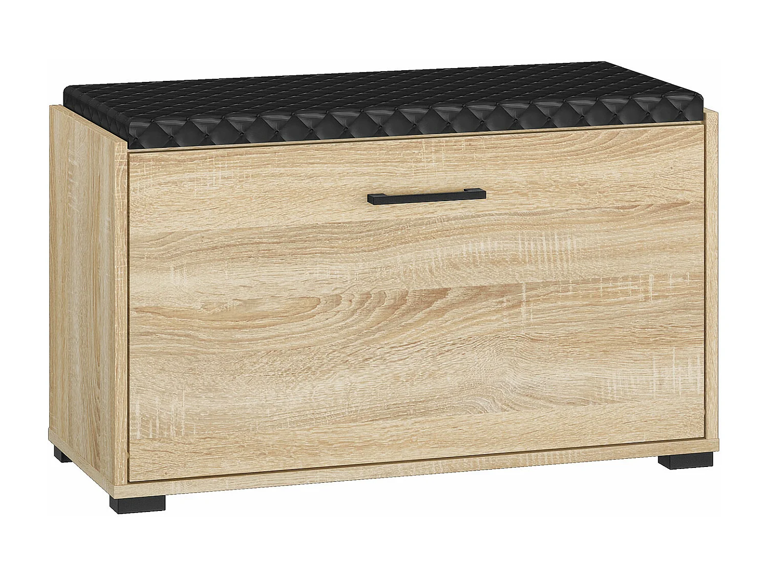 SCHUHBANK Caro Sonoma Eiche hell / schwarz 80 / 34 / 48cm