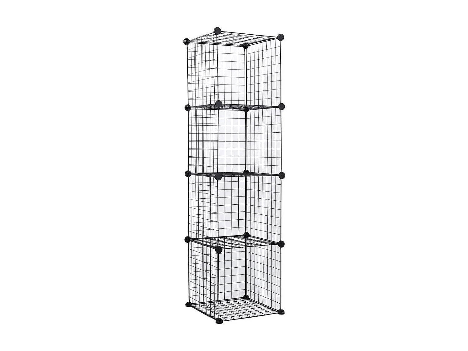 Estantería modular 4 compartimentos metal negro 147x37 cm