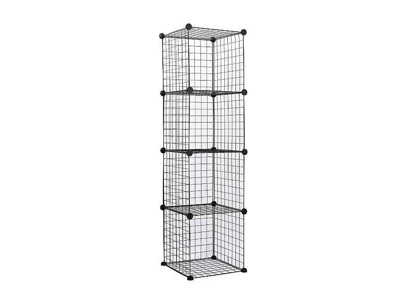 Estantería modular 4 compartimentos metal negro 147x37 cm