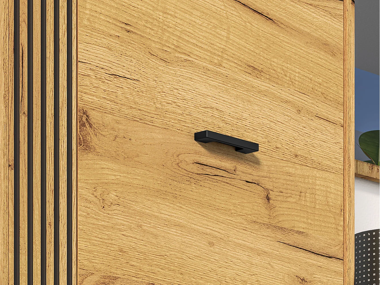 GARDEROBENSCHRANK Vasco Gold Craft Eiche / Schwarz 60 / 34 / 200cm