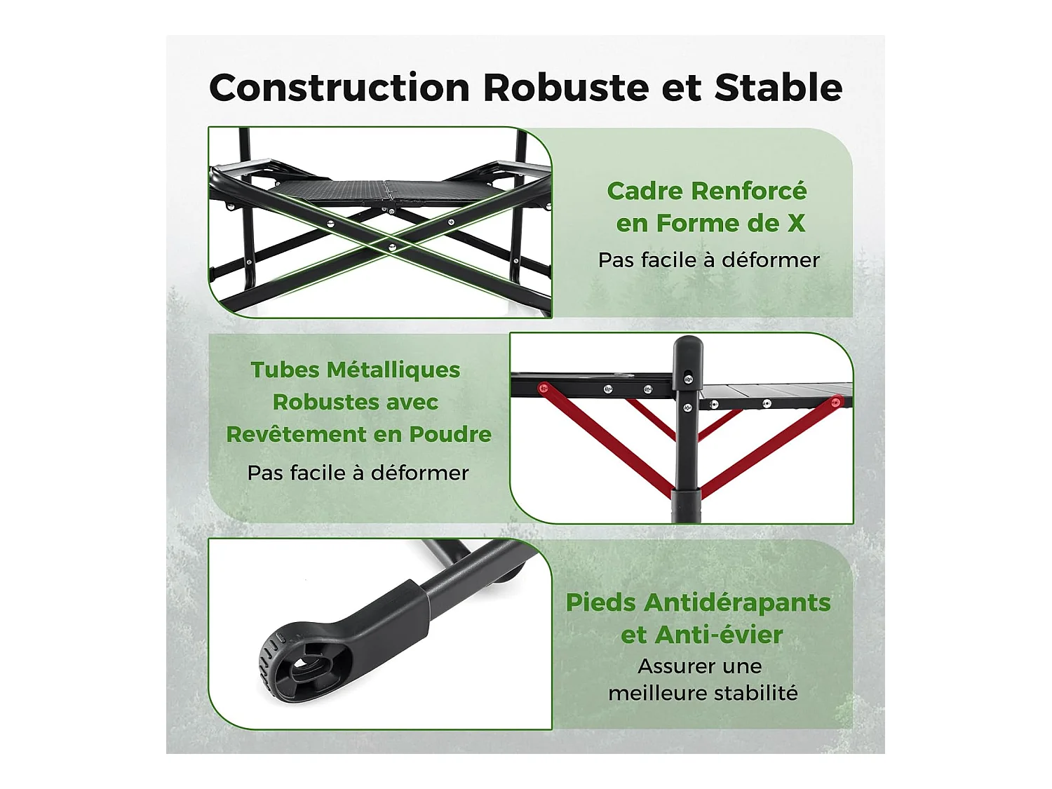 Table de Camping Pliable avec 4 Tablettes d'Appoint, Table de Pique-Nique et Barbecue Portable, Plateau en Aluminium avec Sac de Transport, 135 x 54 x 88 CM