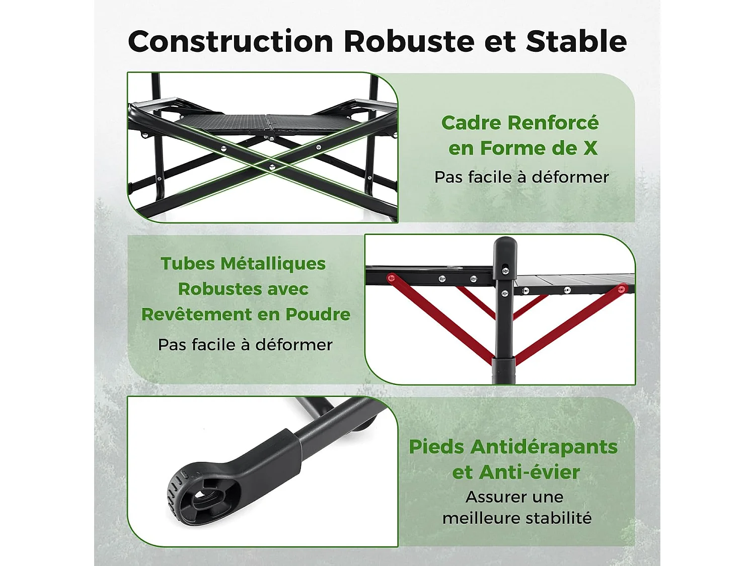 Table de Camping Pliable avec 4 Tablettes d'Appoint, Table de Pique-Nique et Barbecue Portable, Plateau en Aluminium avec Sac de Transport, 135 x 54 x 88 CM