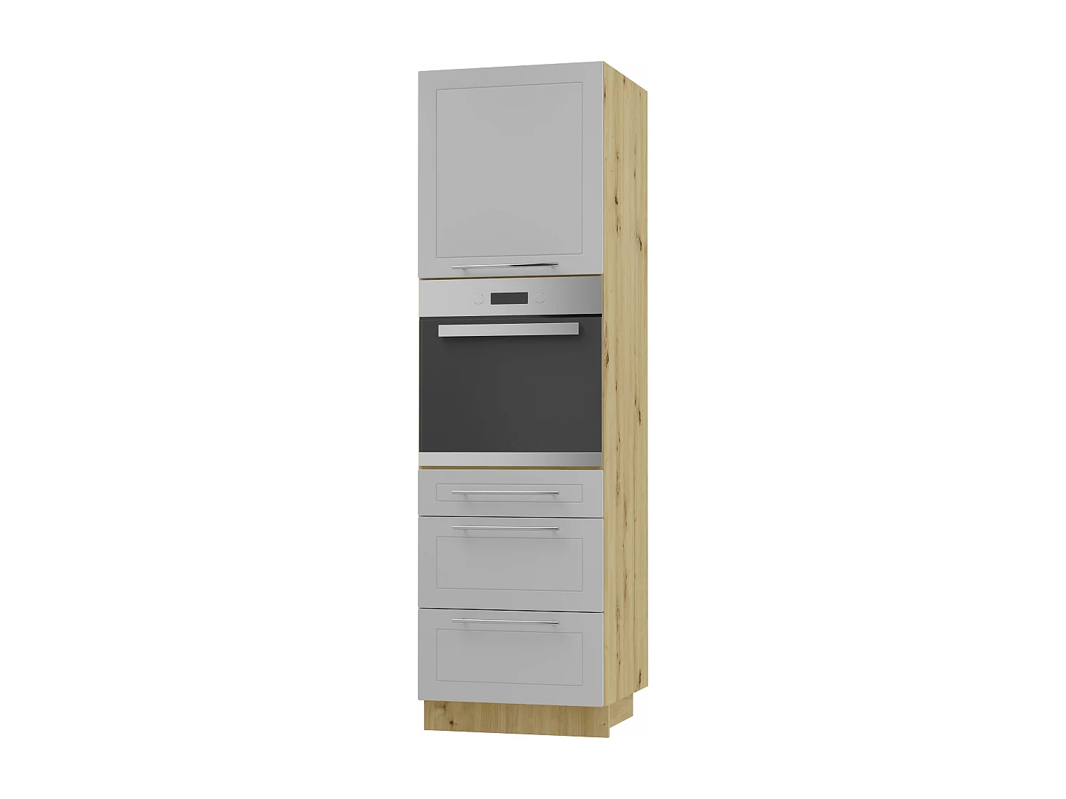 BACKOFEN-HOCHSCHRANK Kvantum D14/RU/3M Dust Grey Matt / Eiche Artisan Matt 60 / 59 / 207cm