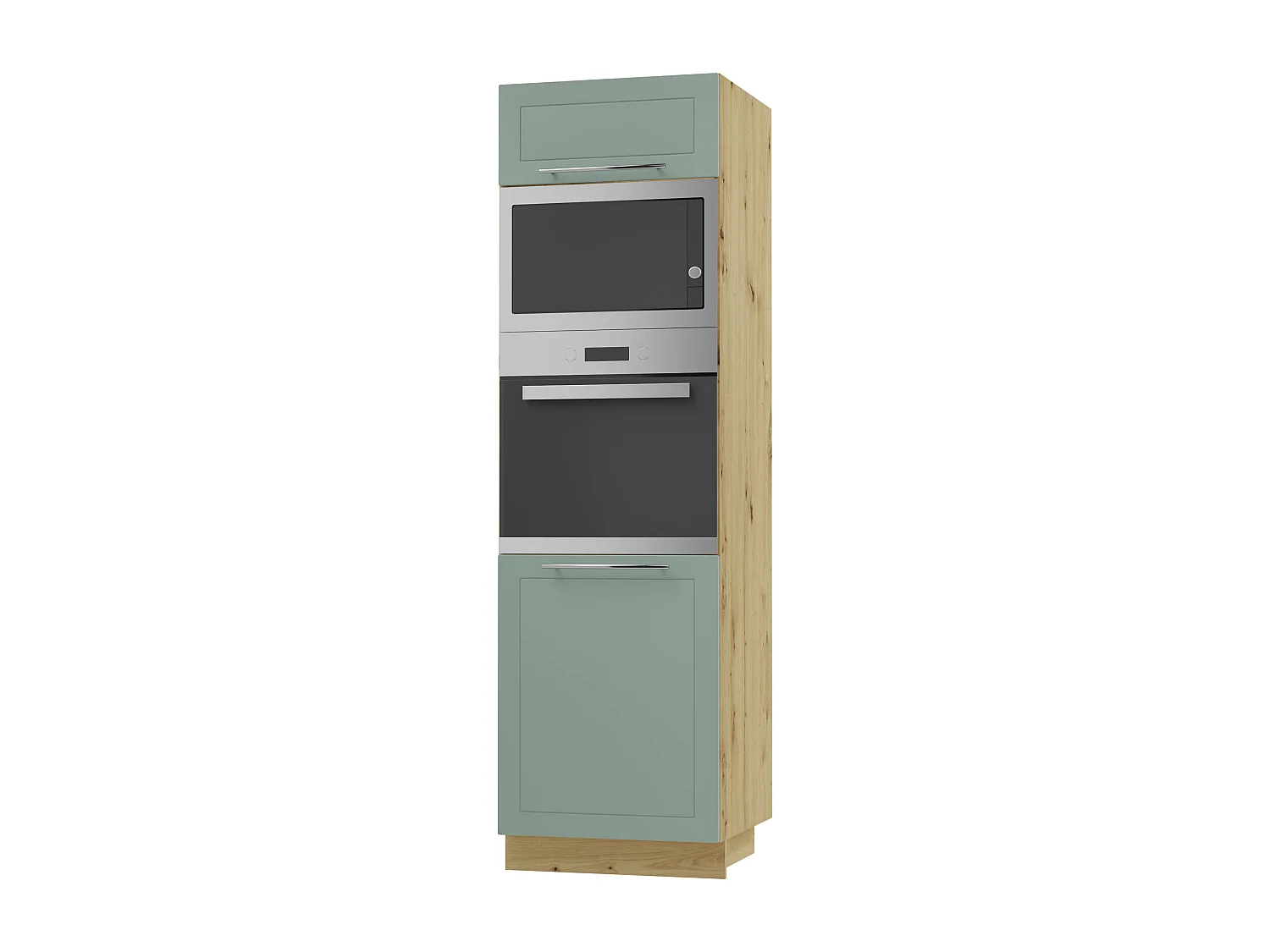 BACKOFEN-HOCHSCHRANK Kvantum D14/RU/60/207 Mint Matt / Eiche Artisan Matt 60 / 59 / 207cm