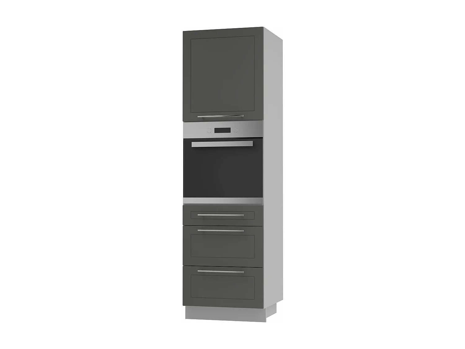 BACKOFEN-HOCHSCHRANK Kvantum D14/RU/3M Graphit Matt / Grau Matt 60 / 59 / 207cm