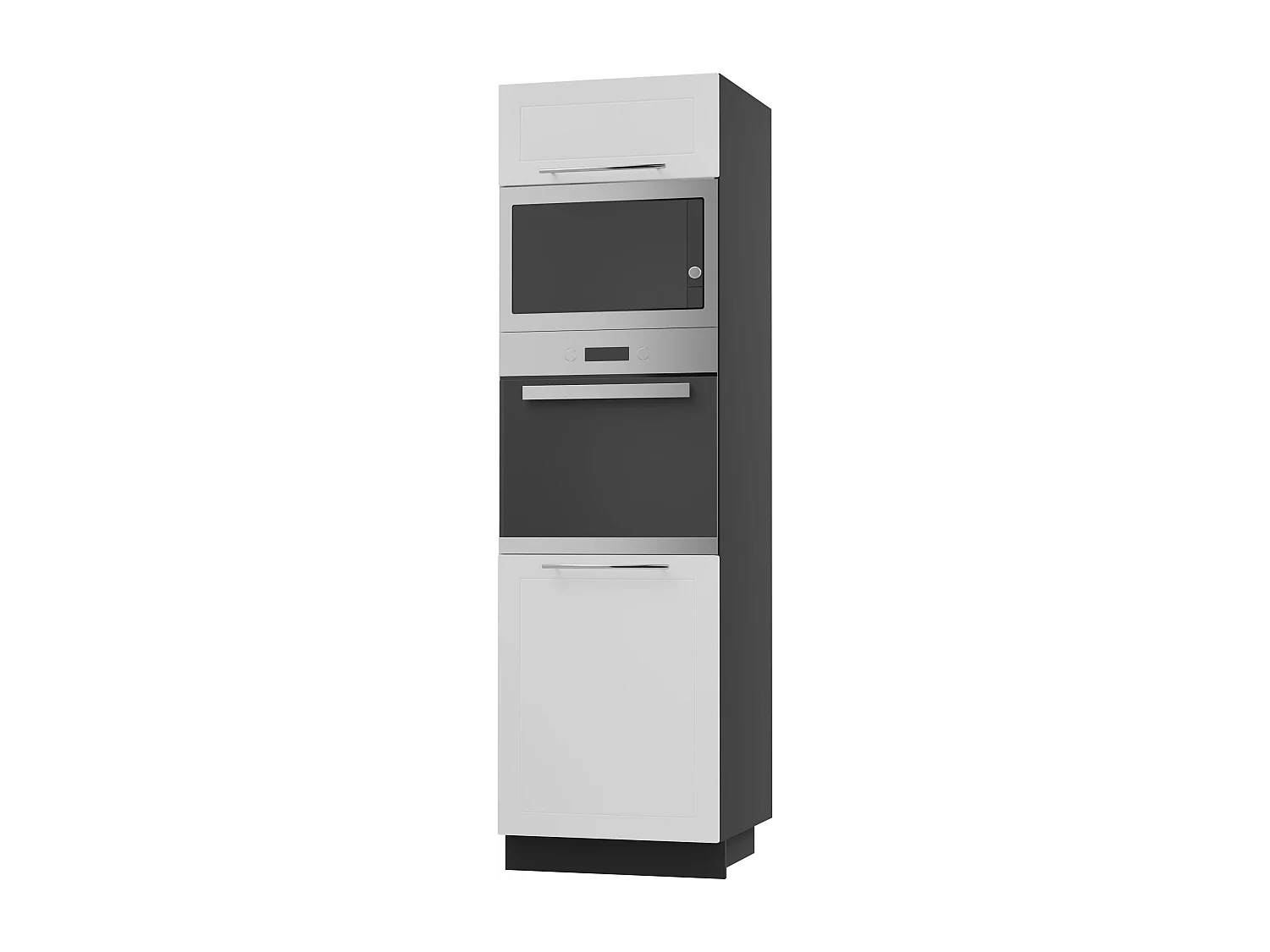 BACKOFEN-HOCHSCHRANK Kvantum D14/RU/60/207 Weiß Matt / Schwarz Matt 60 / 59 / 207cm
