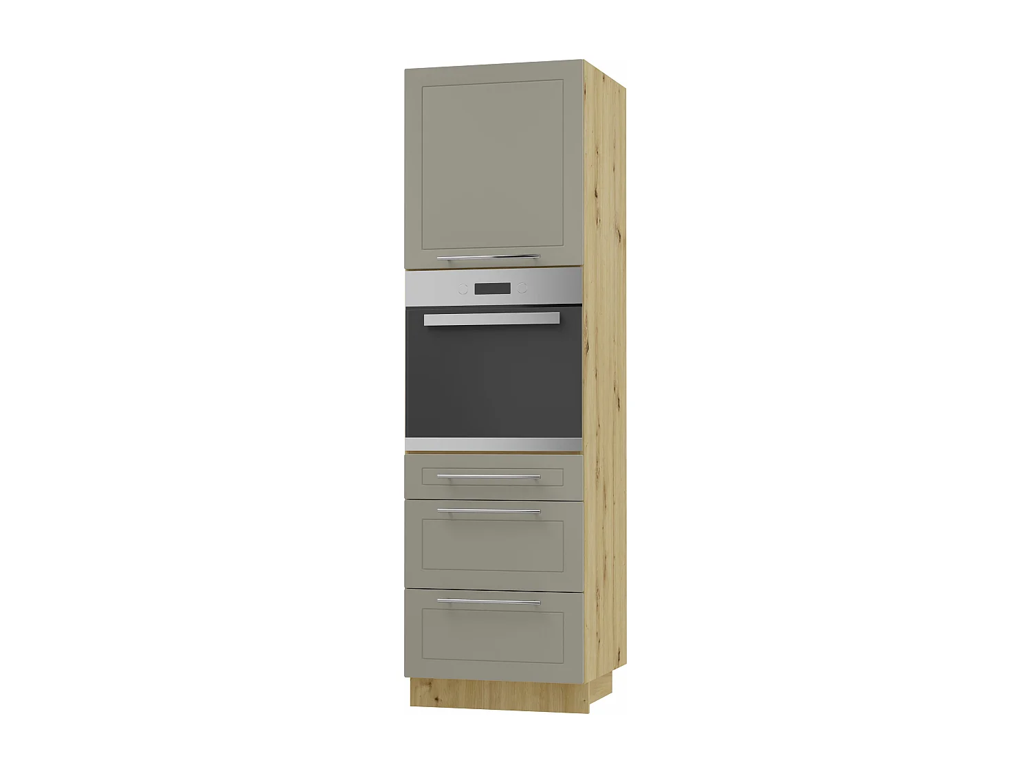 BACKOFEN-HOCHSCHRANK Kvantum D14/RU/3M Beige Matt / Eiche Artisan Matt 60 / 59 / 207cm