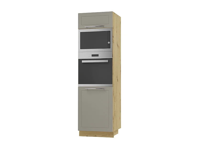 BACKOFEN-HOCHSCHRANK Kvantum D14/RU/60/207 Beige Matt / Eiche Artisan Matt 60 / 59 / 207cm