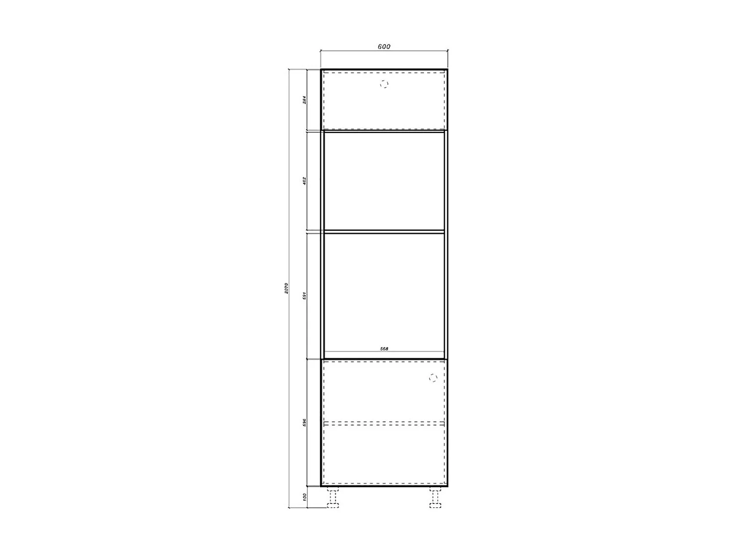 BACKOFEN-HOCHSCHRANK Kvantum D14/RU/60/207 Vanille Matt / Weiß Matt 60 / 59 / 207cm