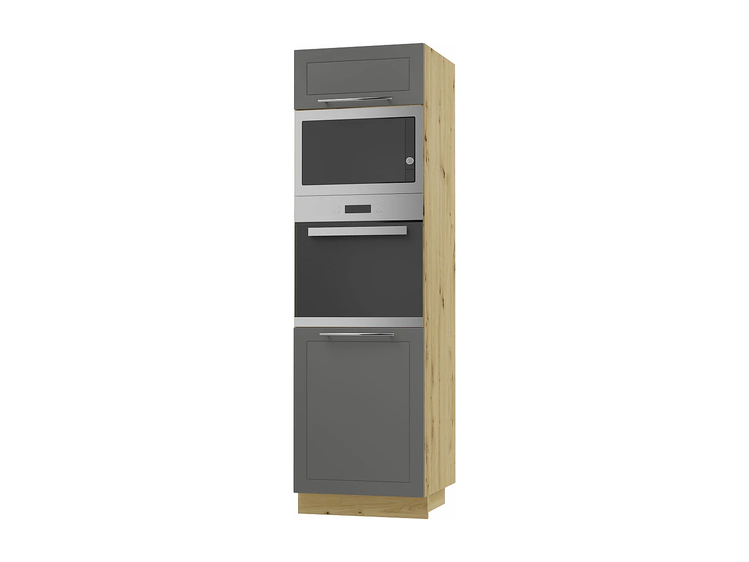 BACKOFEN-HOCHSCHRANK Kvantum D14/RU/60/207 Graphit Matt / Eiche Artisan Matt 60 / 59 / 207cm