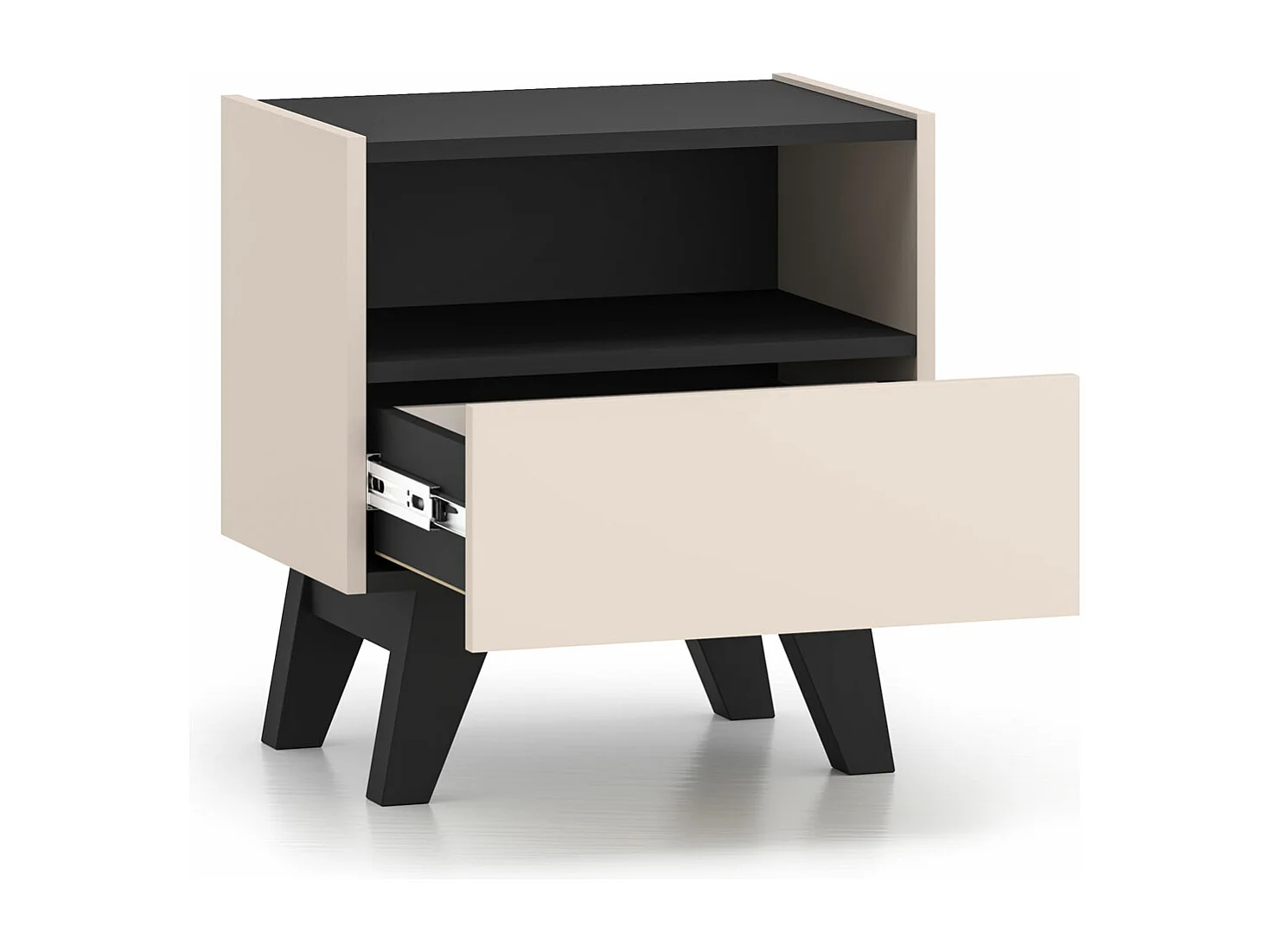 NACHTKONSOLE Freshion Kaschmir / Schwarz 50 / 34 / 53cm (2er-Set)
