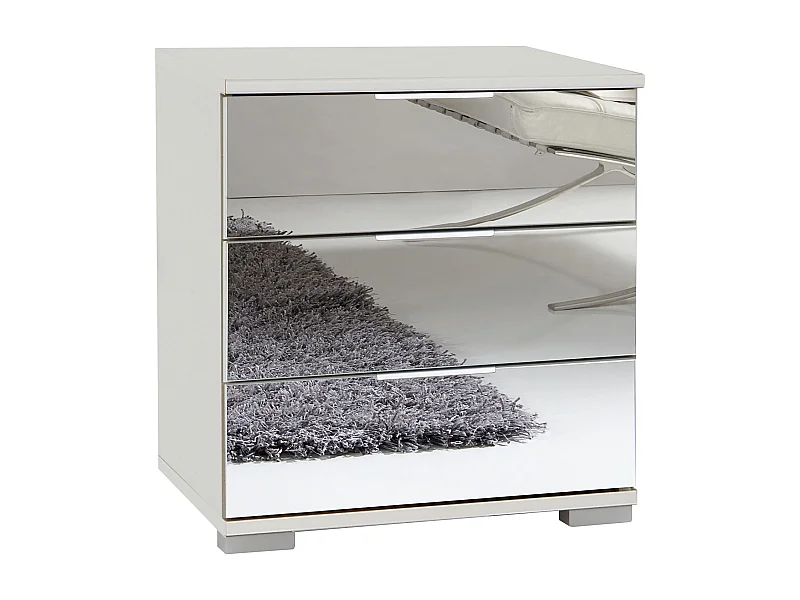 NACHTKONSOLE Easy Plus weiß / Spiegel 52 / 38 / 56cm