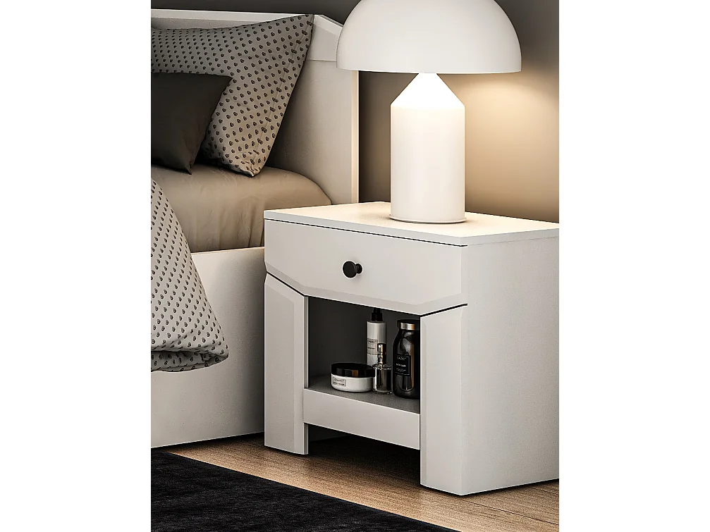 NACHTKONSOLE Terni silbergrau 49 / 35 / 50cm